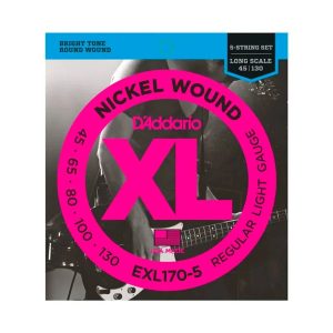 Set de 5 cuerdas Daddario para bajo EXL170-5 .045-.130